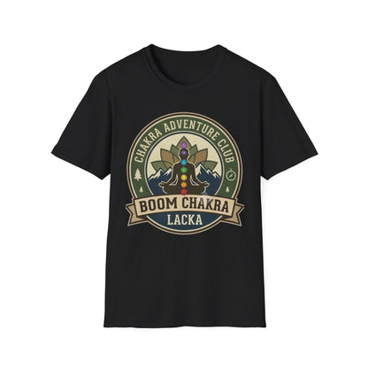 Chakra Adventure Club T‑Shirt — 'Boom Chakra Lacka' Spiritual Hiking Graphic
