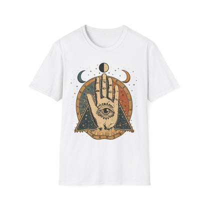 Mystic Palmistry T-Shirt — Celestial Hand with All-Seeing Eye