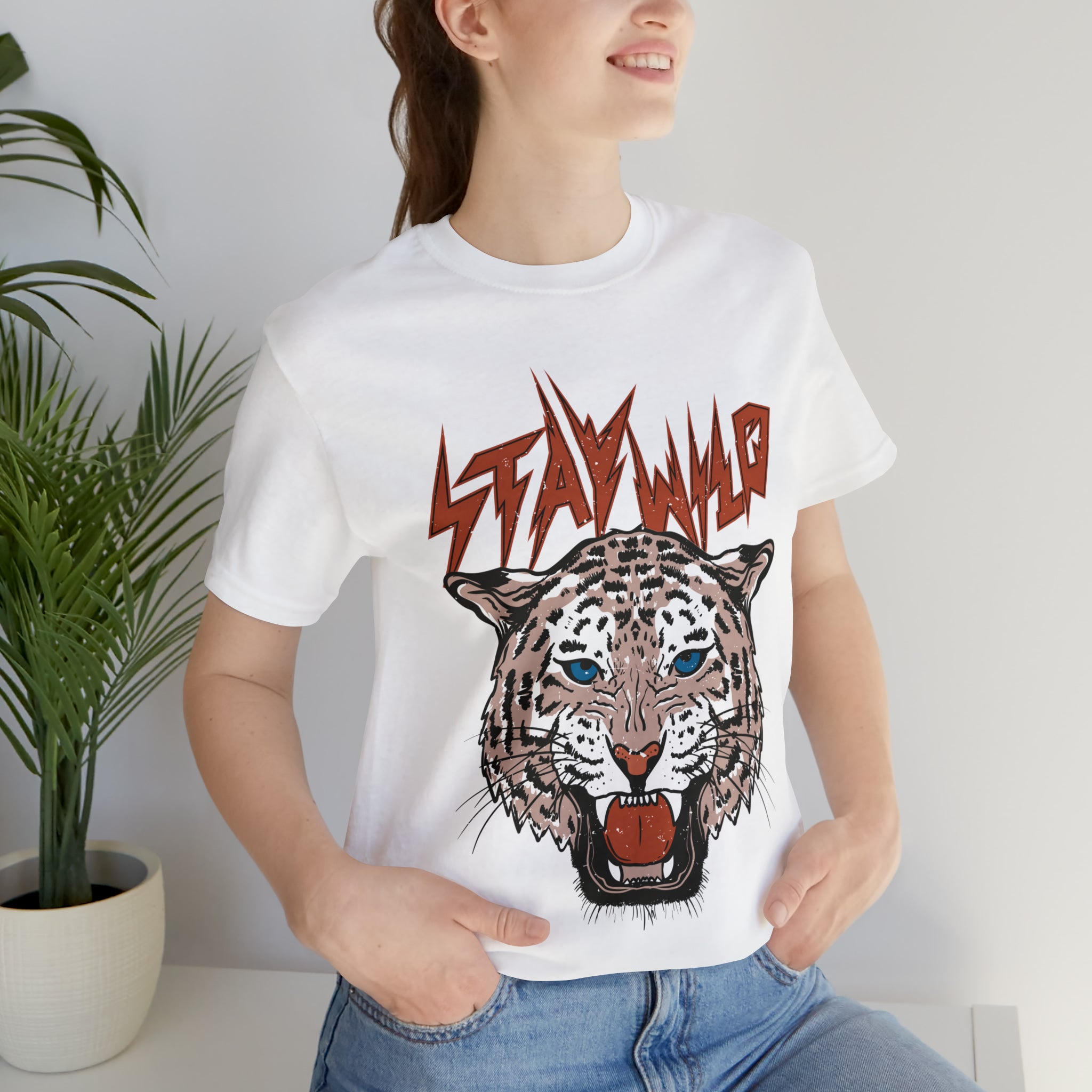 Stay Wild Unisex T-shirt Cougar Leopard Fun Ambitious Shirt Cat Lady Shirt