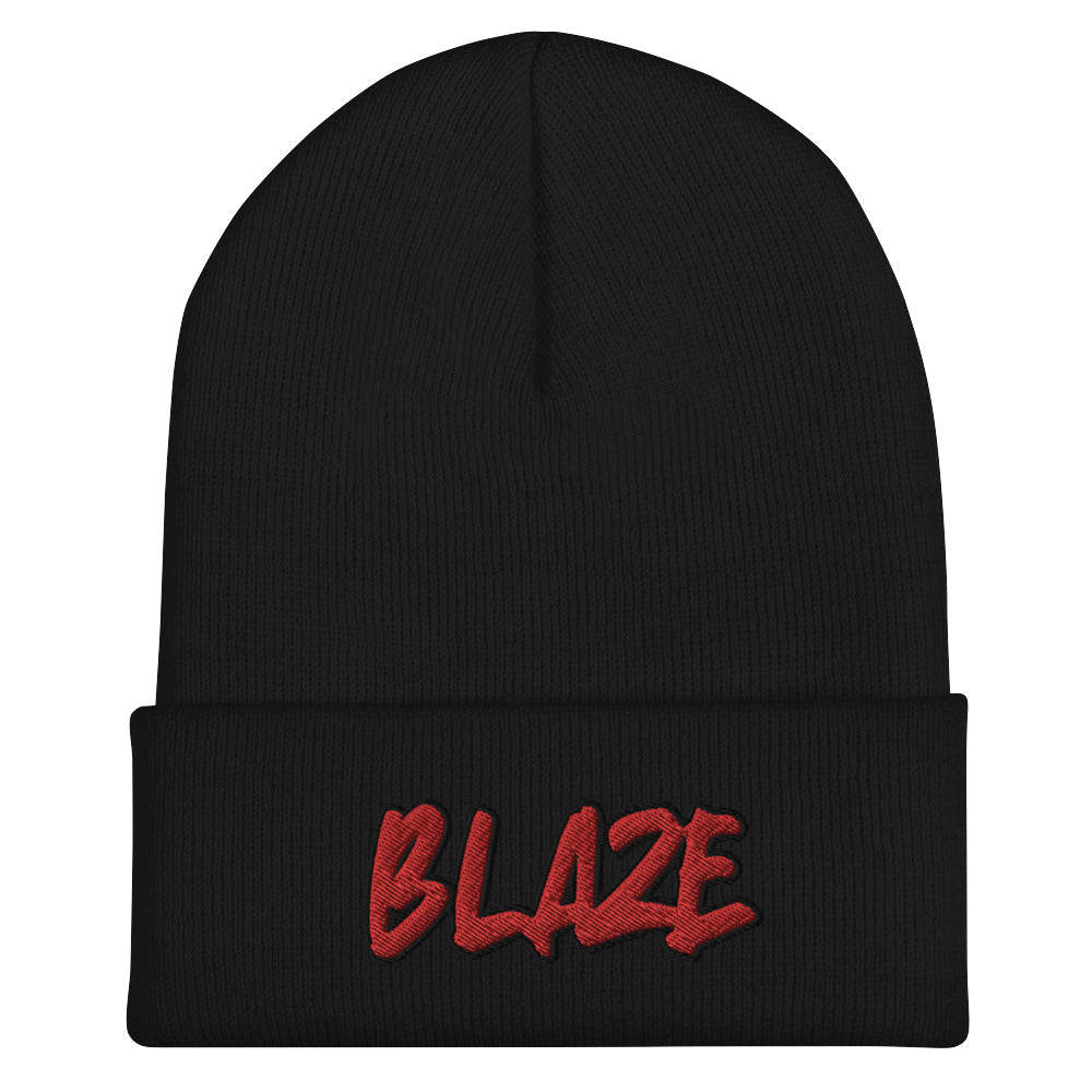 Blaze Cuffed Beanie - Blazing Fire, Flame, Dad Beanie