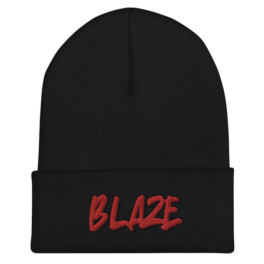 Blaze Cuffed Beanie - Blazing Fire, Flame, Dad Beanie