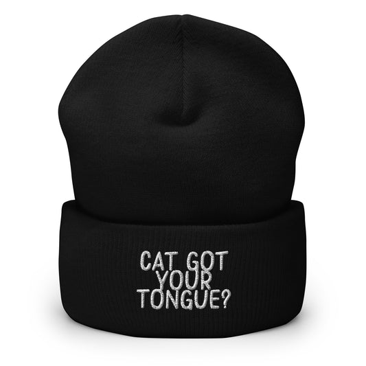 Cat Got Your Tongue? Cuffed Beanie - Speechless Idiom