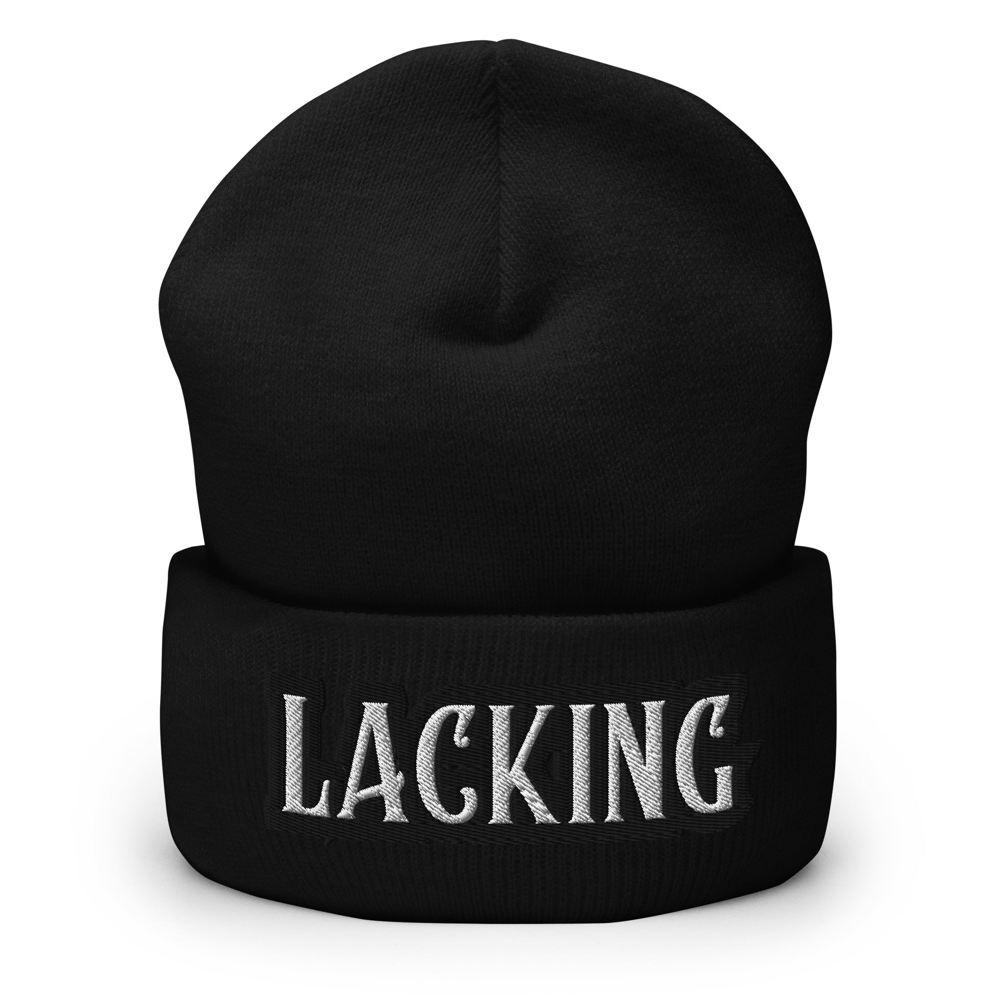 Lacking Statement Cuffed Beanie - Humorous Expression Beanie