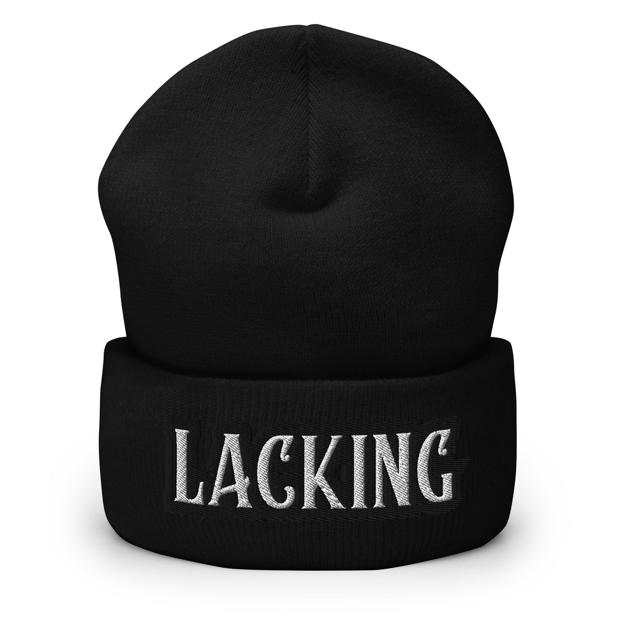Lacking Statement Cuffed Beanie - Humorous Expression Beanie