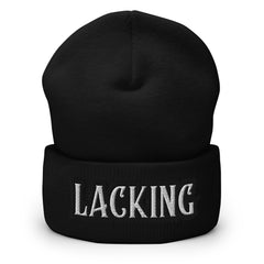 Lacking Statement Cuffed Beanie - Humorous Expression Beanie
