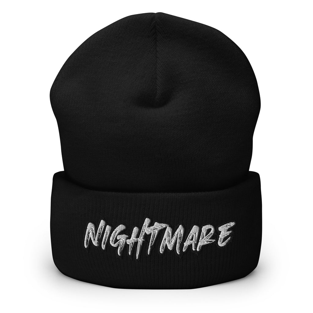 Nightmare Cuffed Beanie - Dream Creepy Nightmare Statement Beanie