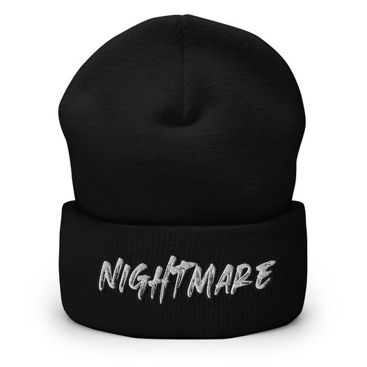 Nightmare Cuffed Beanie - Dream Creepy Nightmare Statement Beanie