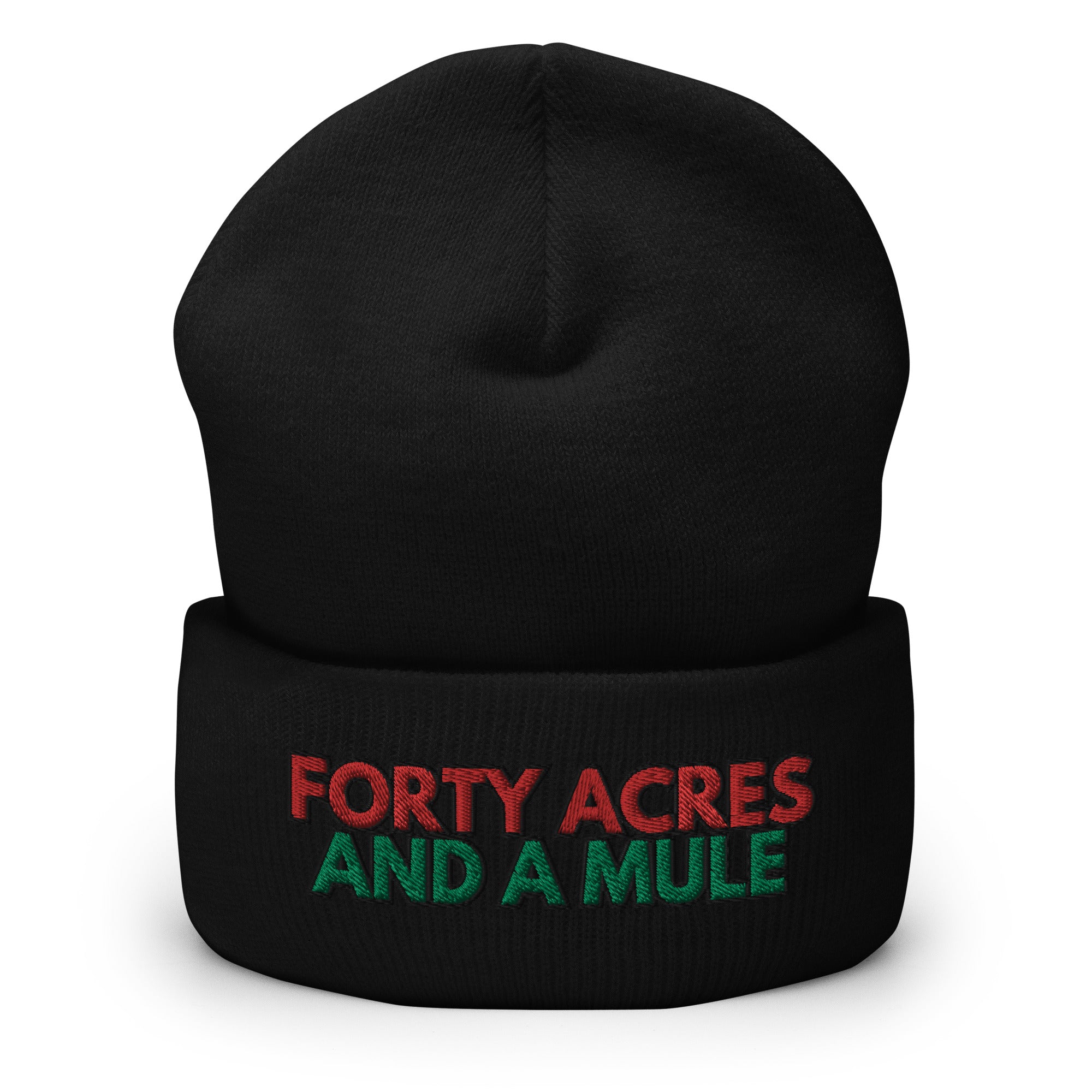 Forty Acres And A Mule Cuffed Beanie - Black Slave History