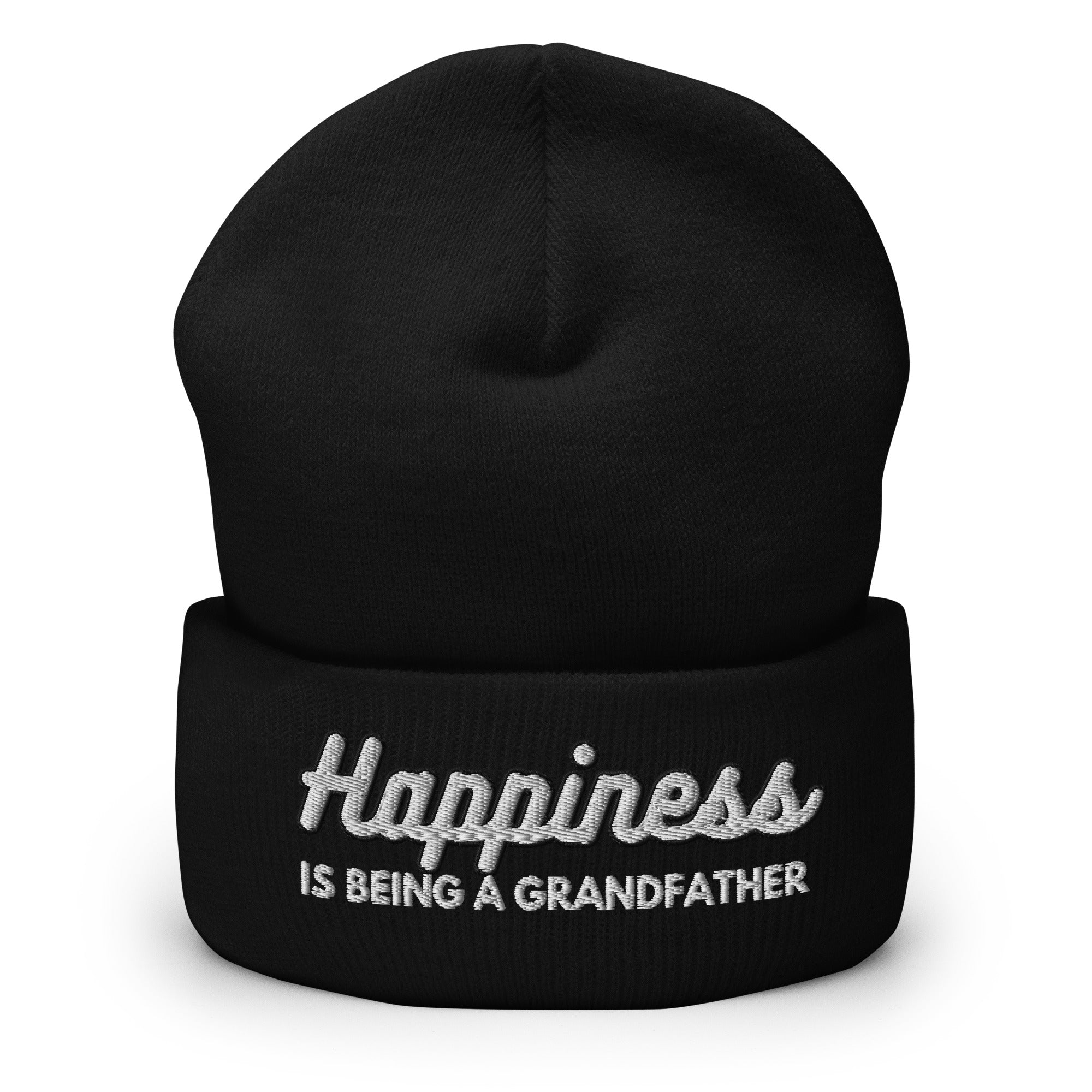 Happiness is Being a Grandfather Cuffed Beanie - Best Grandfather Beanie