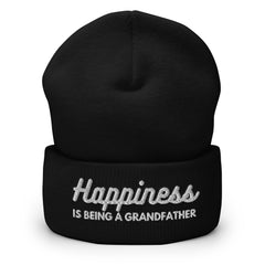 Happiness is Being a Grandfather Cuffed Beanie - Best Grandfather Beanie