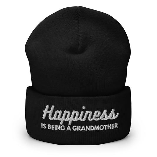Happiness is Being a Grandmother Cuffed Beanie - Best Grandparent Beanie