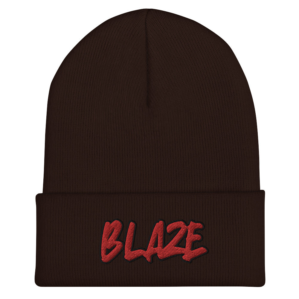 Blaze Cuffed Beanie - Blazing Fire, Flame, Dad Beanie