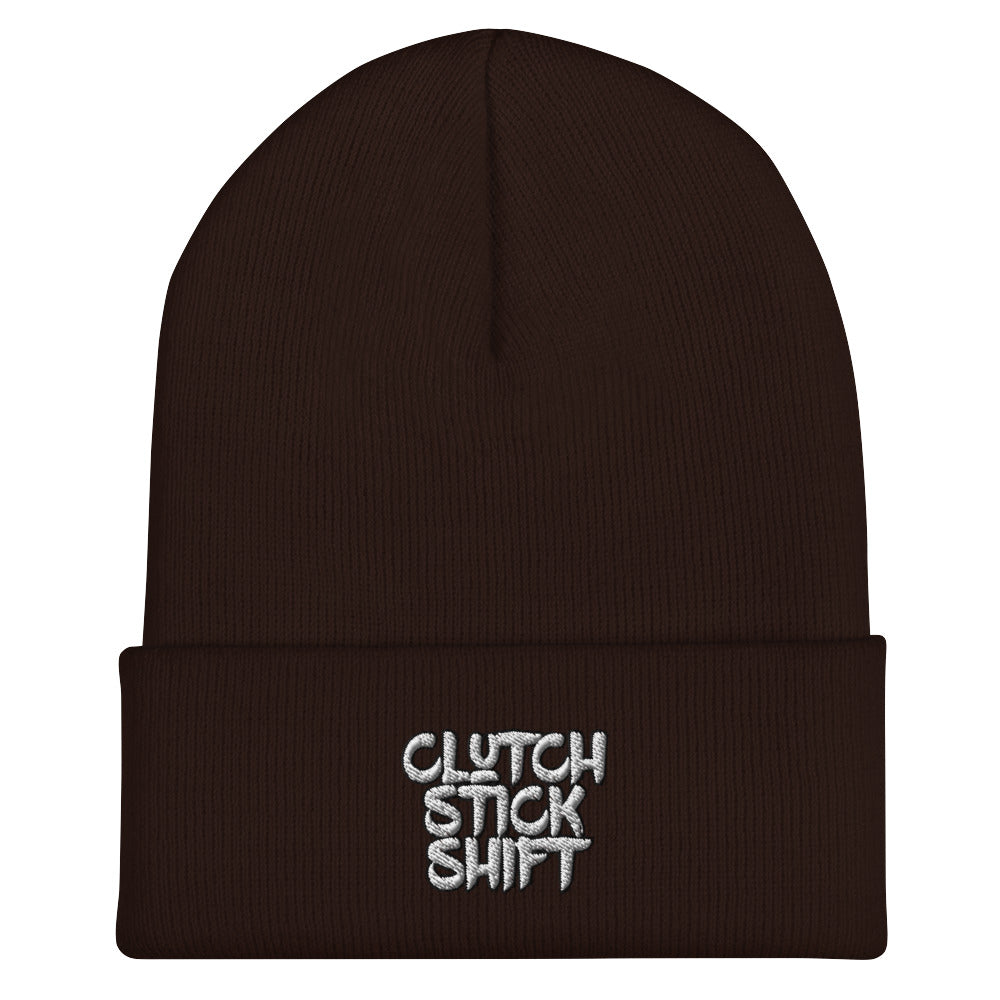 Clutch Stick Shift Cuffed Beanie - Car Lover, Manual Transmission, Stick Shift