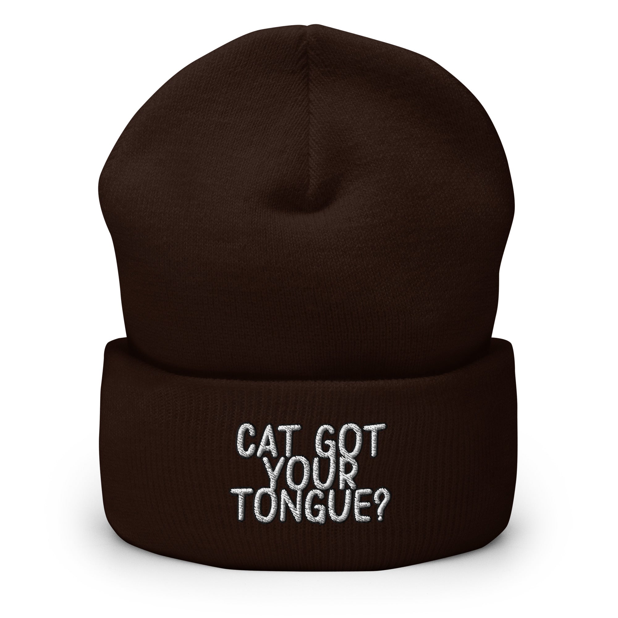 Cat Got Your Tongue? Cuffed Beanie - Speechless Idiom