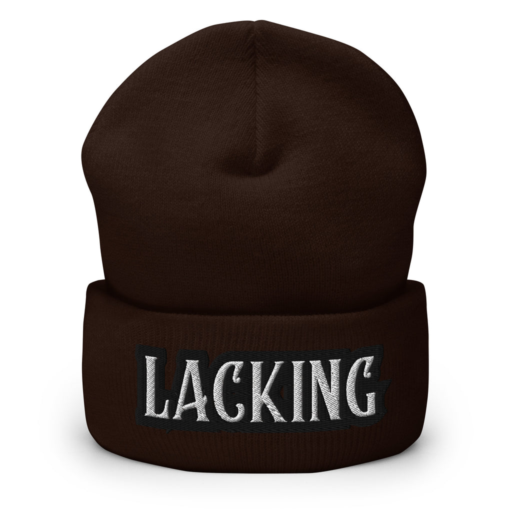 Lacking Statement Cuffed Beanie - Humorous Expression Beanie