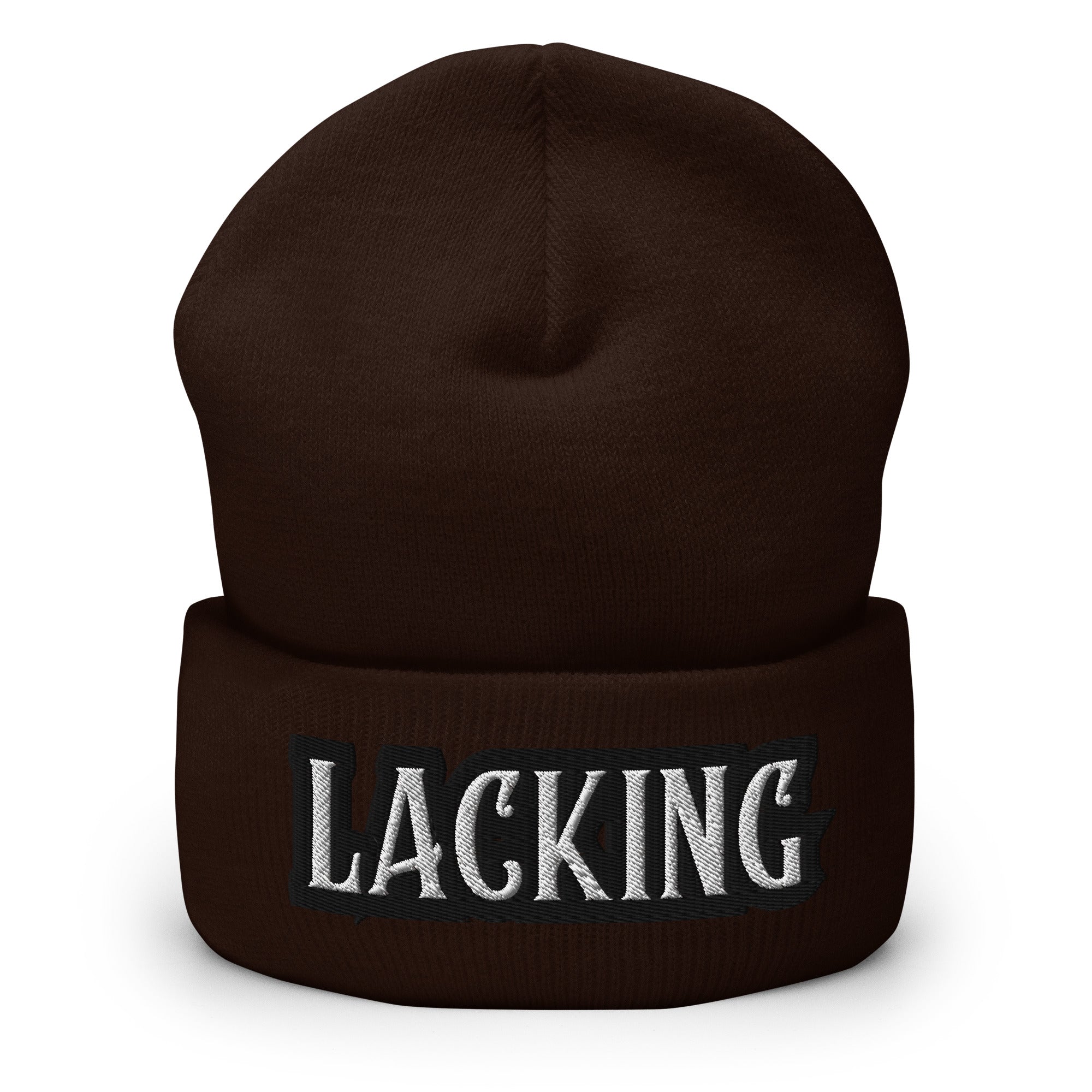 Lacking Statement Cuffed Beanie - Humorous Expression Beanie