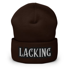 Lacking Statement Cuffed Beanie - Humorous Expression Beanie