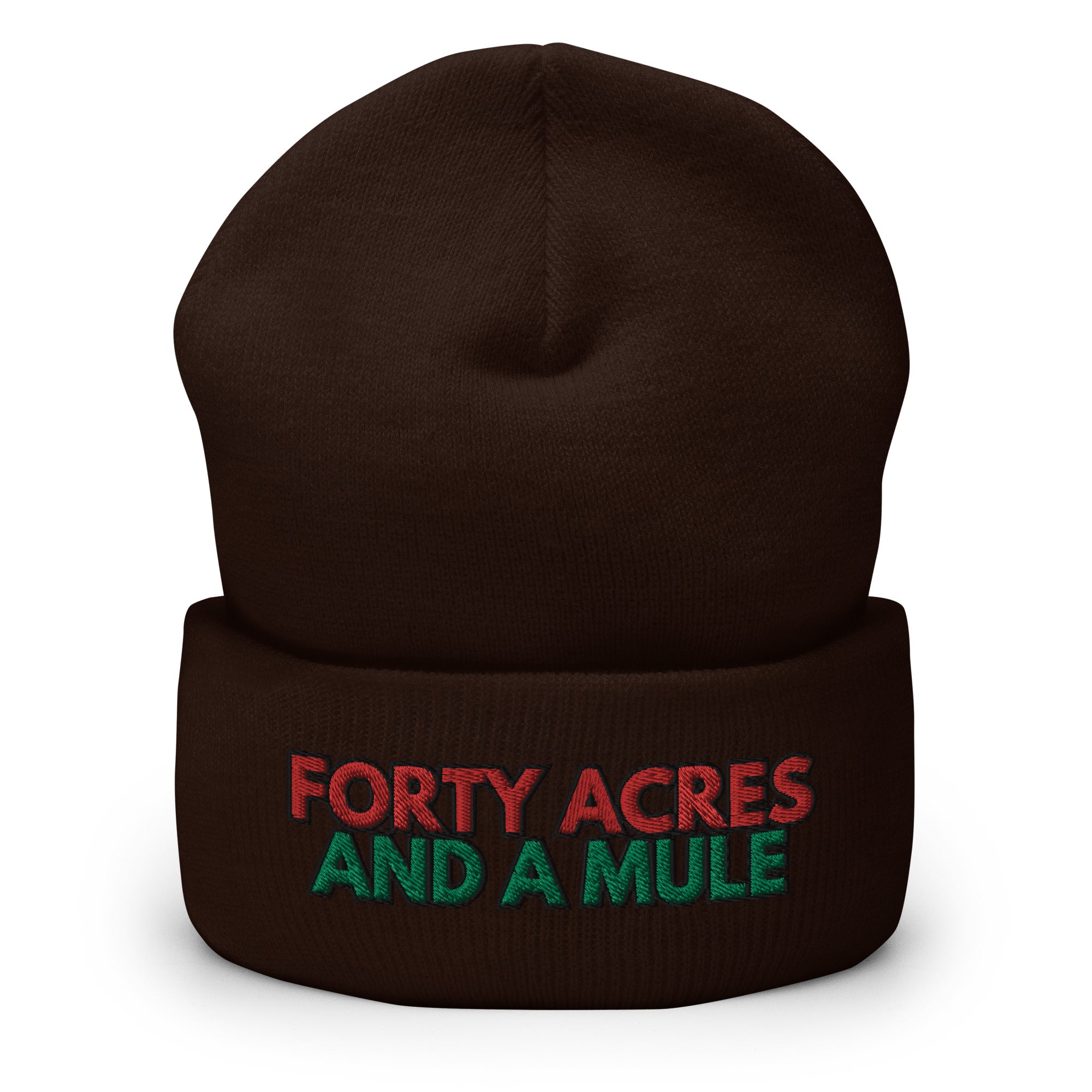 Forty Acres And A Mule Cuffed Beanie - Black Slave History
