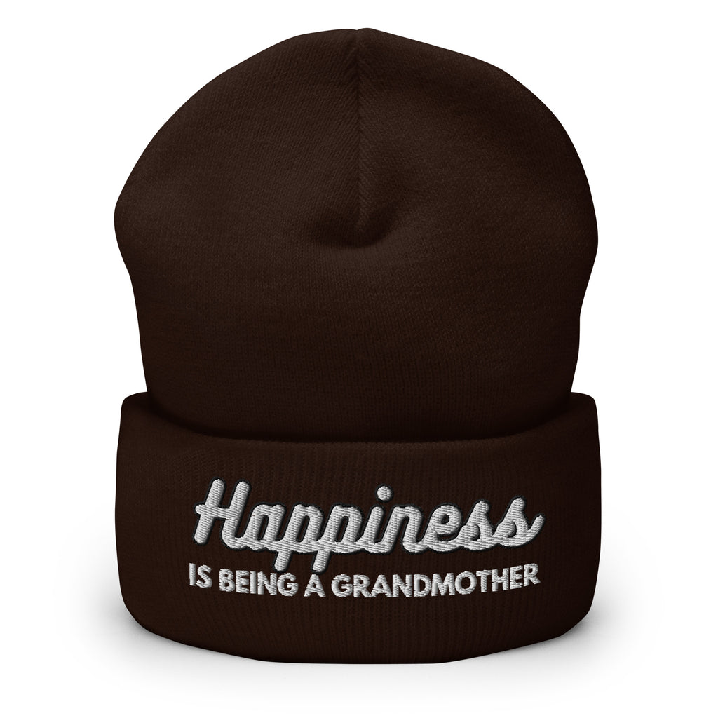 Happiness is Being a Grandmother Cuffed Beanie - Best Grandparent Beanie