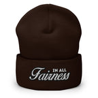 In All Fairness Cuffed Beanie - Funny Modern Statement Beanie