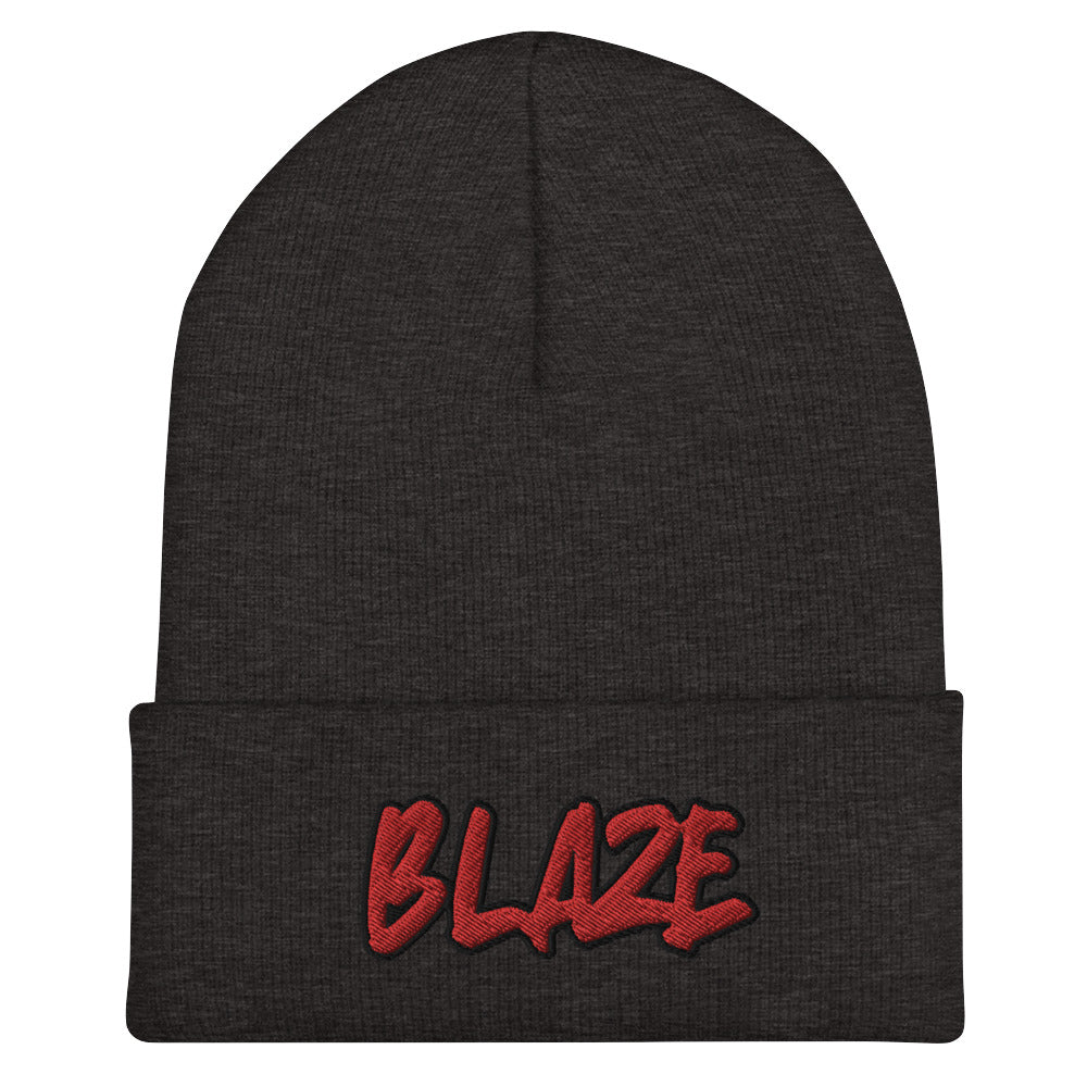 Blaze Cuffed Beanie - Blazing Fire, Flame, Dad Beanie