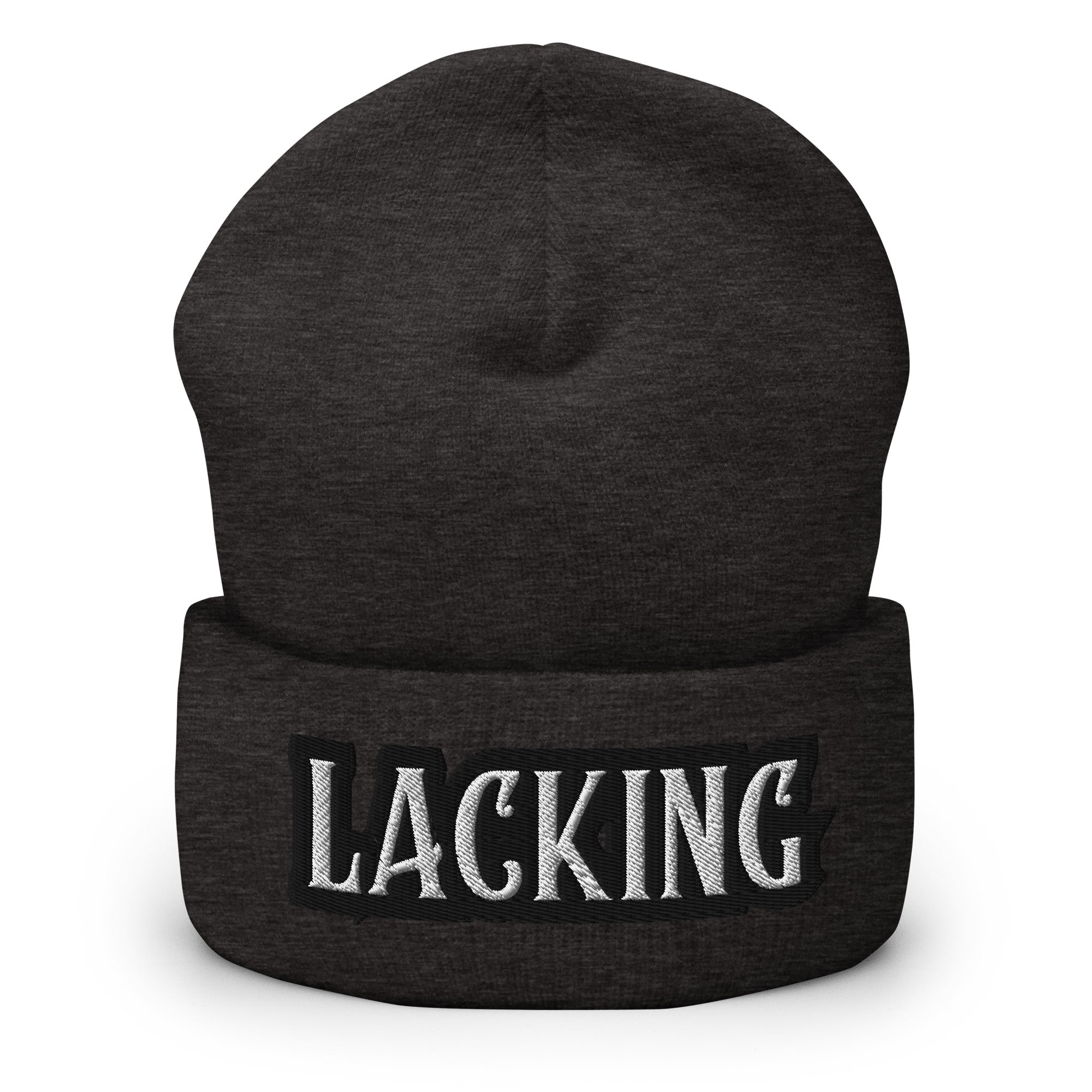 Lacking Statement Cuffed Beanie - Humorous Expression Beanie