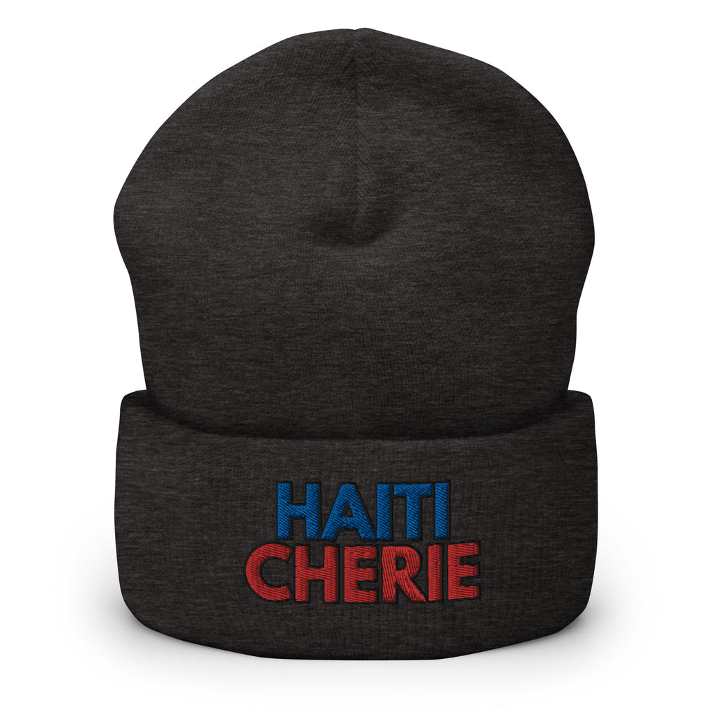Haiti Cherie Cuffed Beanie - Dear Haiti Love Haiti Embroidered Beanie