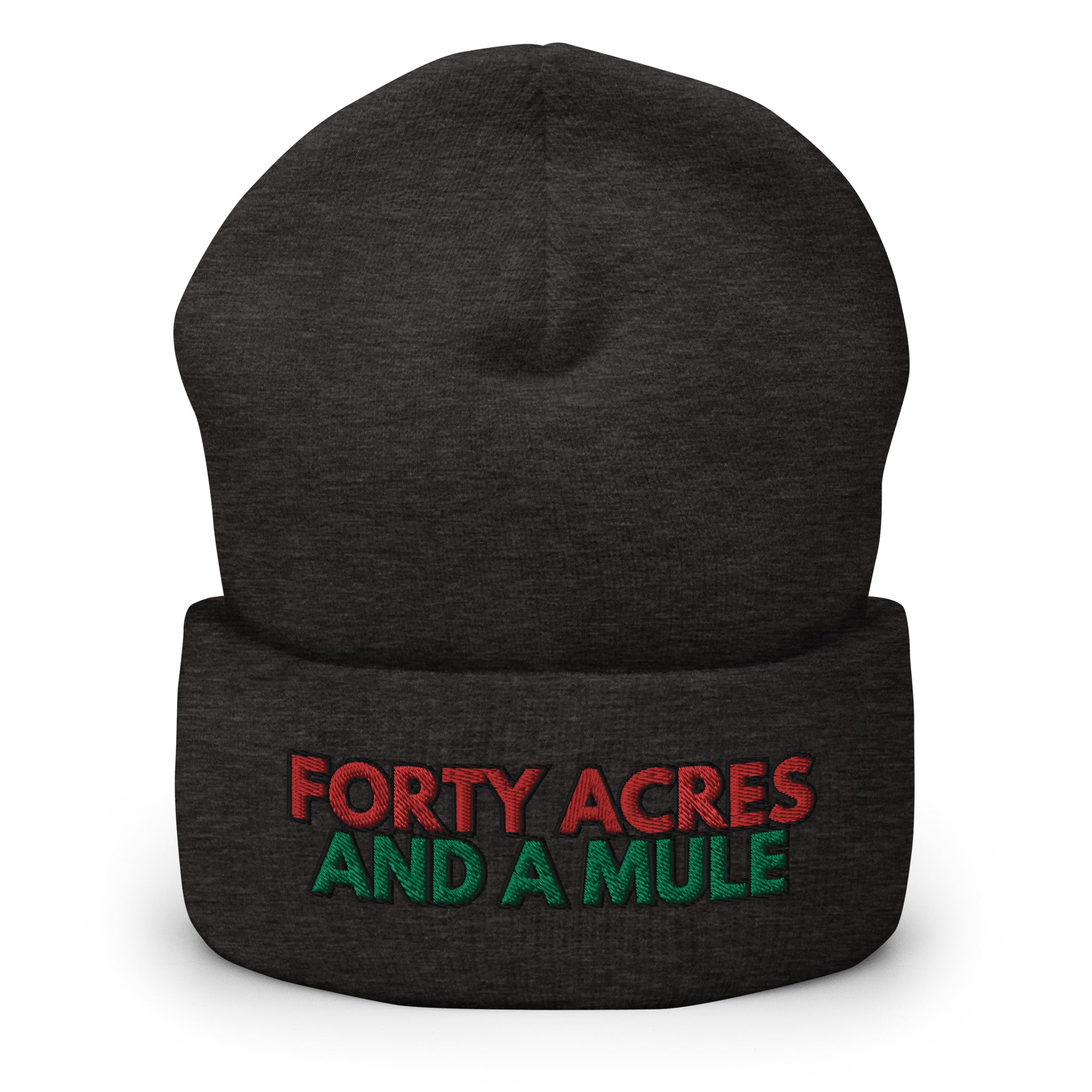 Forty Acres And A Mule Cuffed Beanie - Black Slave History