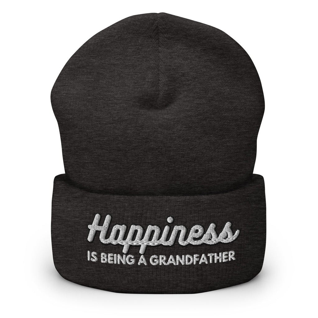 Happiness is Being a Grandfather Cuffed Beanie - Best Grandfather Beanie