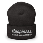 Happiness is Being a Grandfather Cuffed Beanie - Best Grandfather Beanie