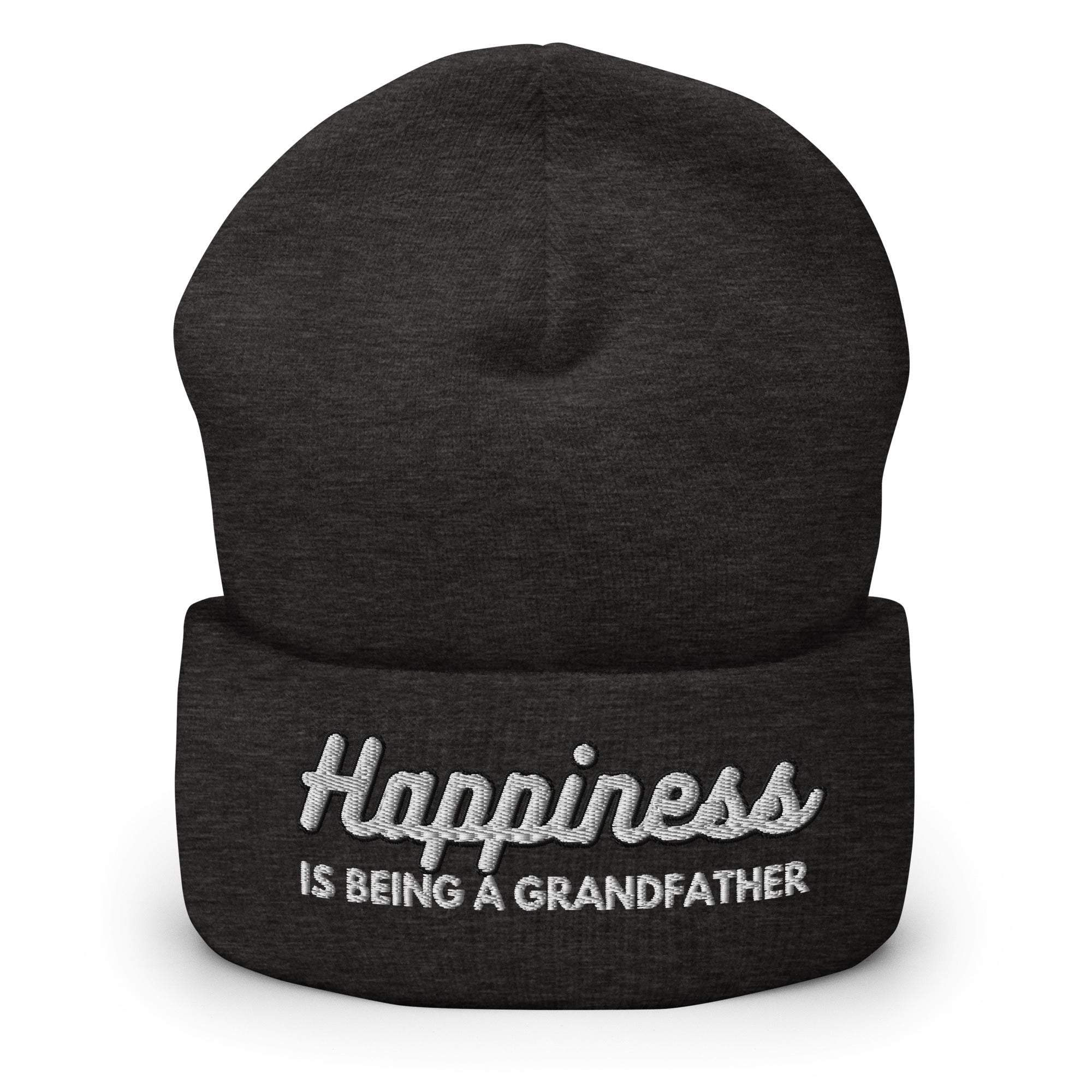 Happiness is Being a Grandfather Cuffed Beanie - Best Grandfather Beanie