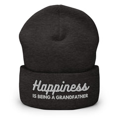Happiness is Being a Grandfather Cuffed Beanie - Best Grandfather Beanie