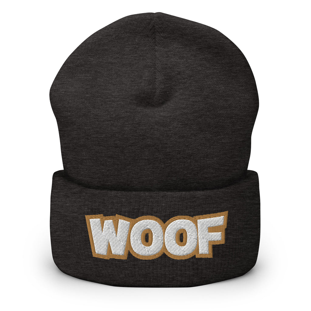 Woof Cuffed Beanie - Pet Dog Woof Pet Lover Beanie