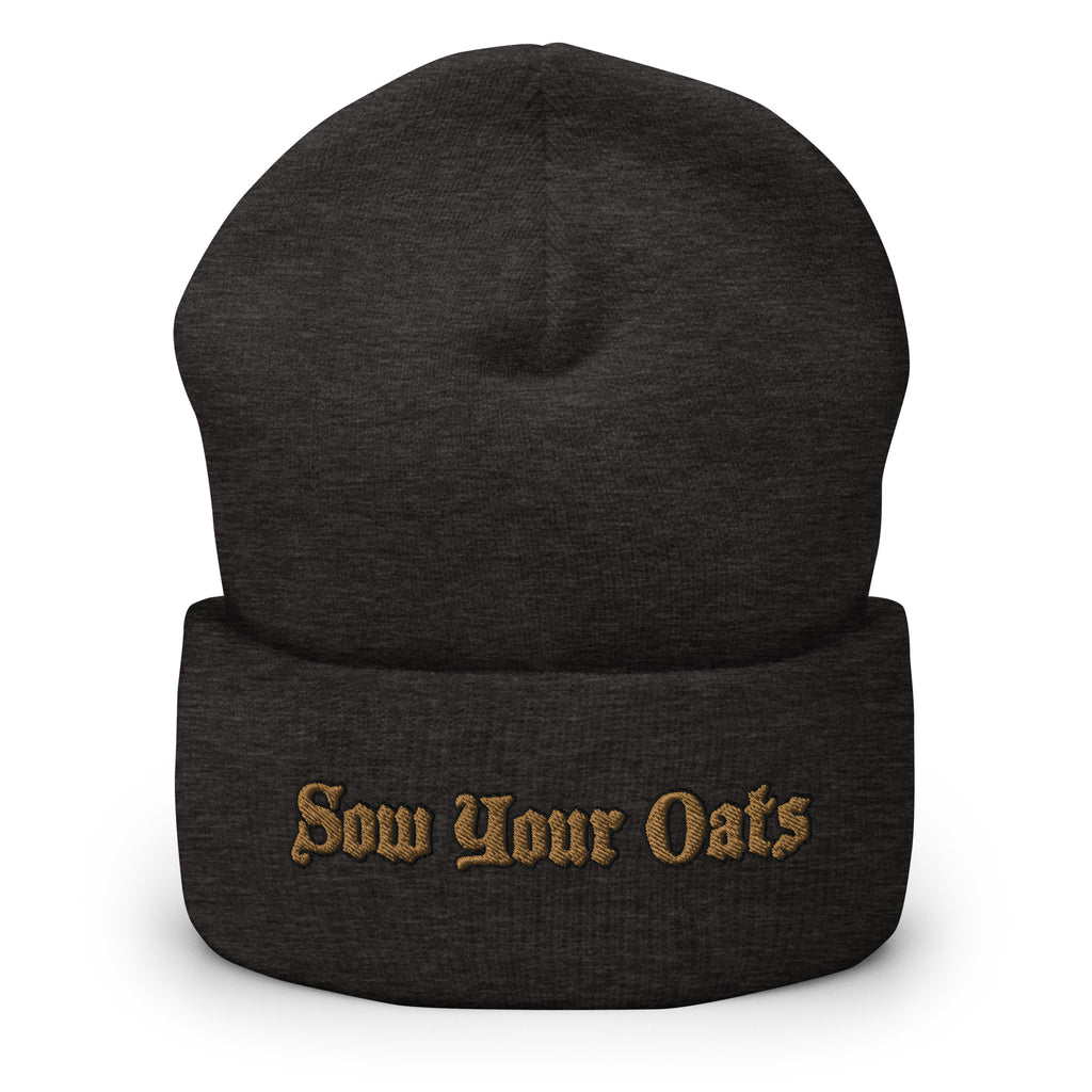 Sow Your Oats Cuffed Beanie - Seize Opportunities Idiom Statement Beanie