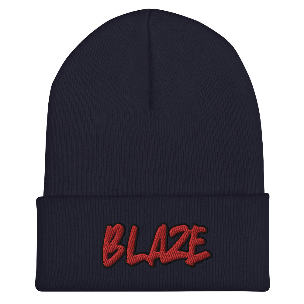 Blaze Cuffed Beanie - Blazing Fire, Flame, Dad Beanie