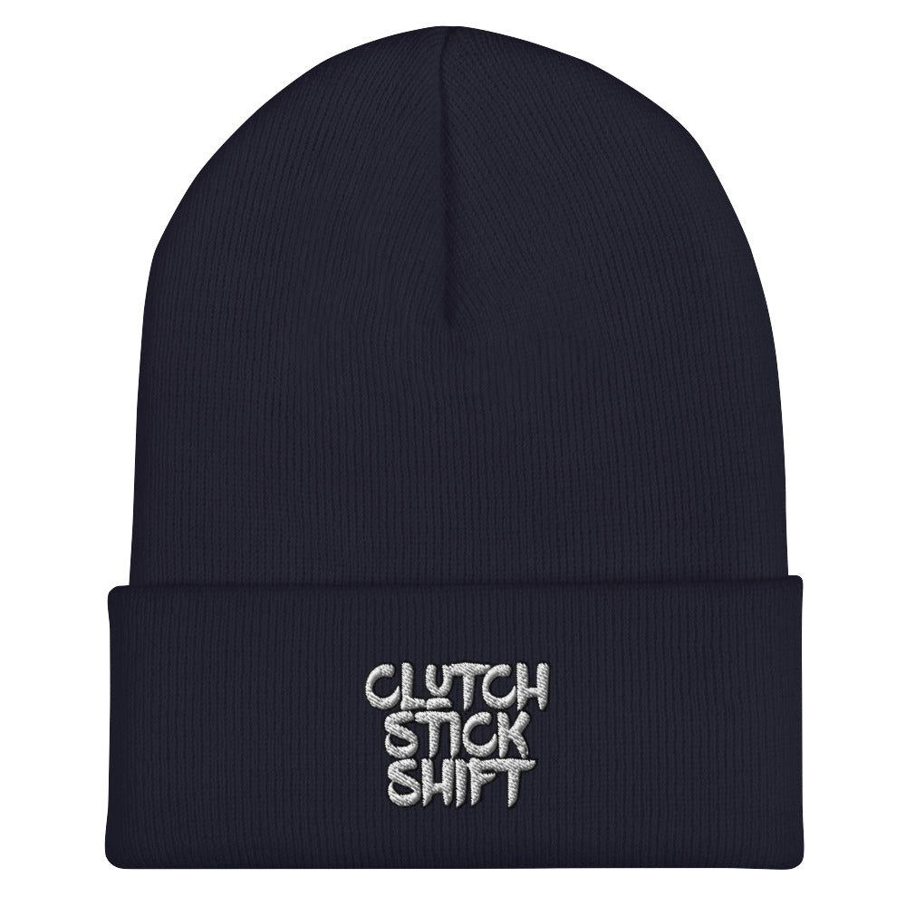 Clutch Stick Shift Cuffed Beanie - Car Lover, Manual Transmission, Stick Shift