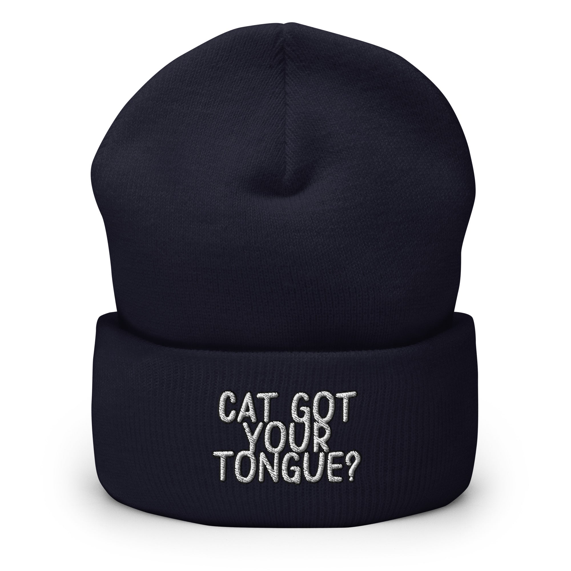 Cat Got Your Tongue? Cuffed Beanie - Speechless Idiom