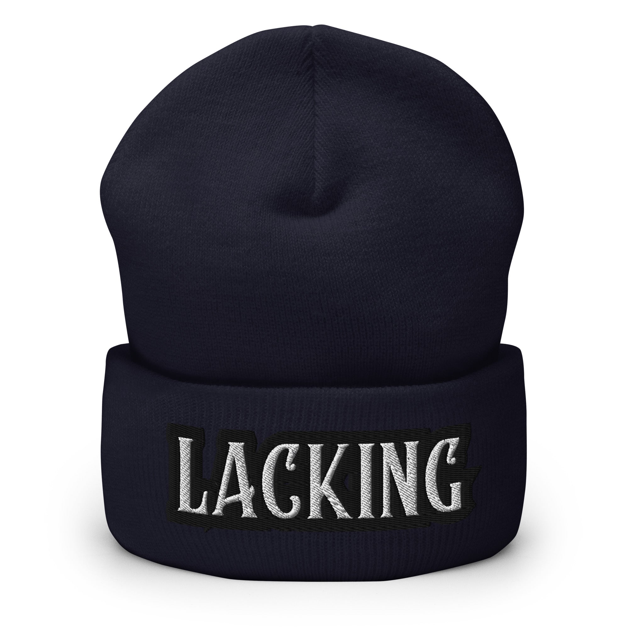 Lacking Statement Cuffed Beanie - Humorous Expression Beanie