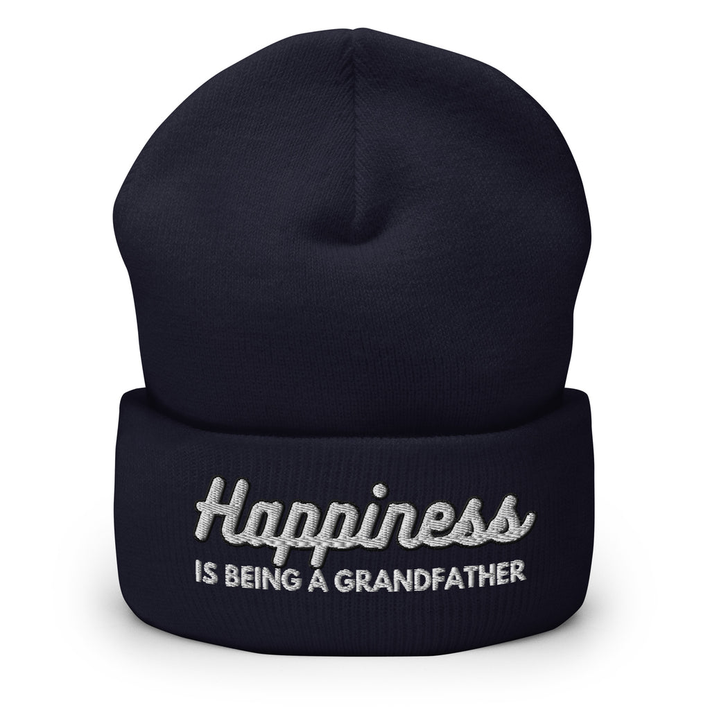 Happiness is Being a Grandfather Cuffed Beanie - Best Grandfather Beanie