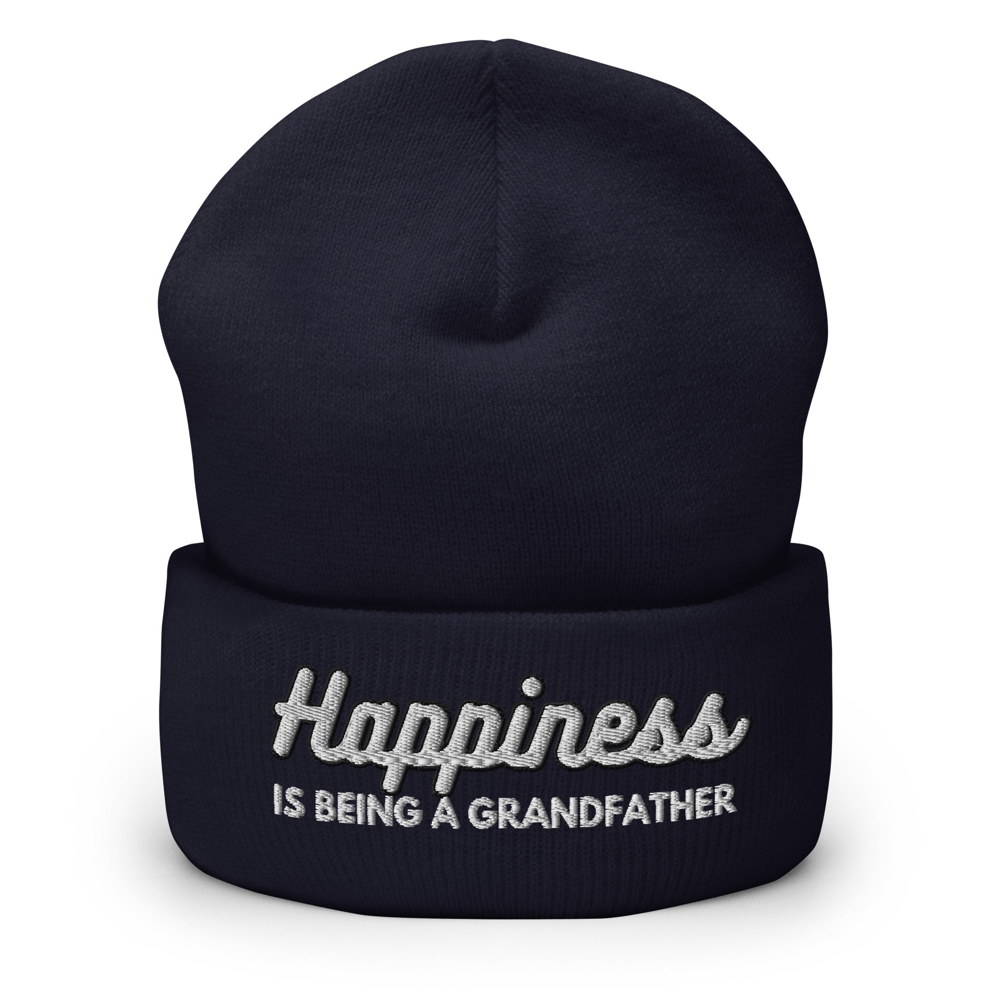 Happiness is Being a Grandfather Cuffed Beanie - Best Grandfather Beanie