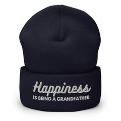 Happiness is Being a Grandfather Cuffed Beanie - Best Grandfather Beanie
