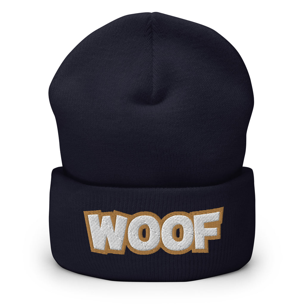 Woof Cuffed Beanie - Pet Dog Woof Pet Lover Beanie