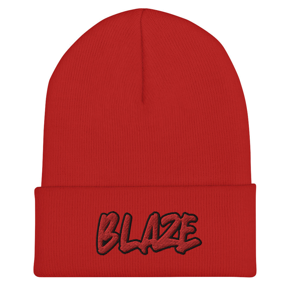 Blaze Cuffed Beanie - Blazing Fire, Flame, Dad Beanie