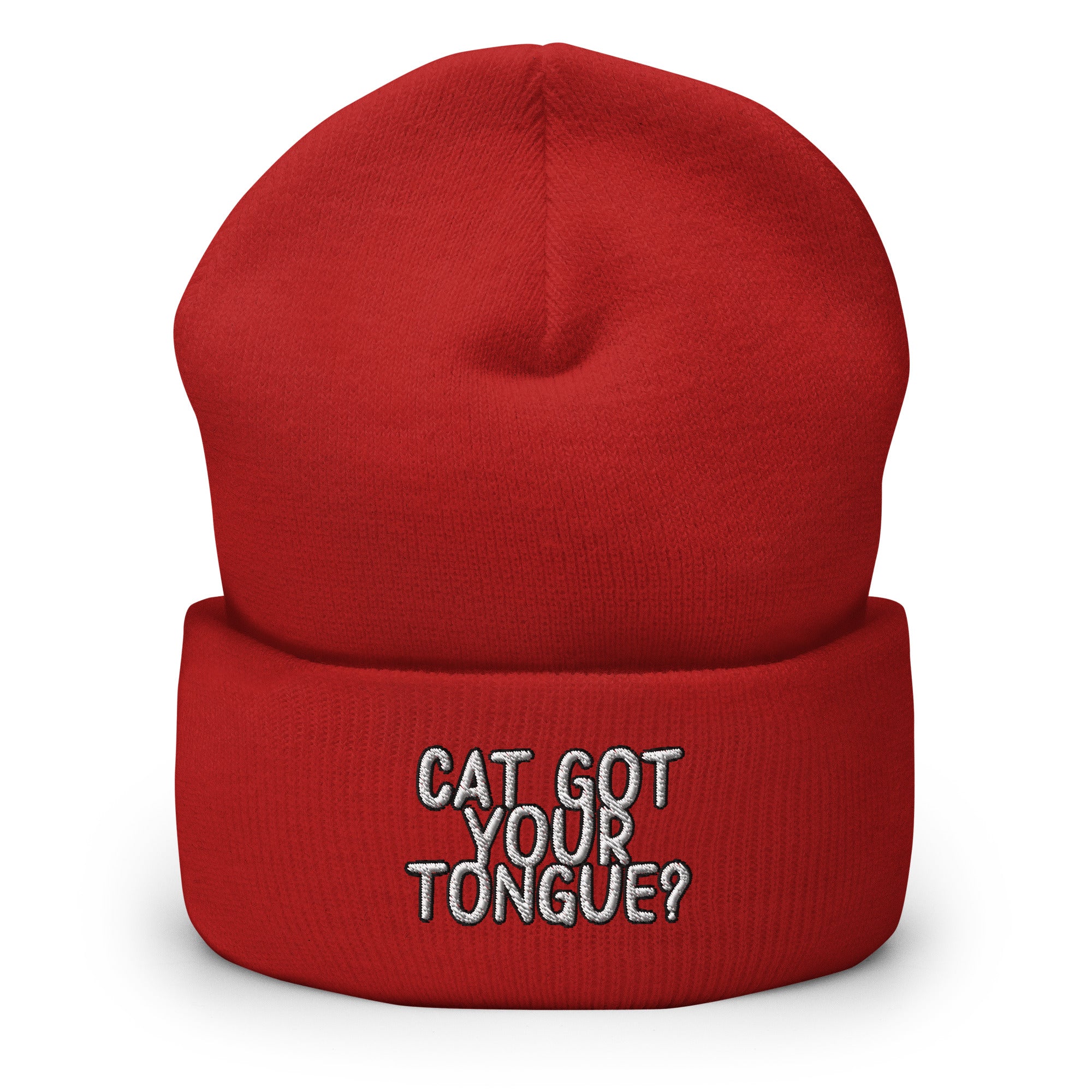 Cat Got Your Tongue? Cuffed Beanie - Speechless Idiom