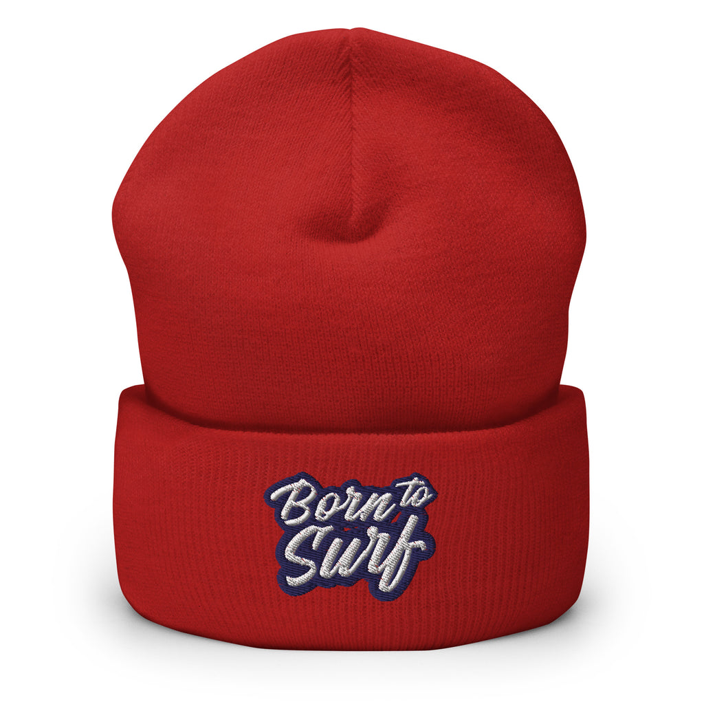 Born to Surf Cuffed Beanie - Surfing, Beach Surfer
