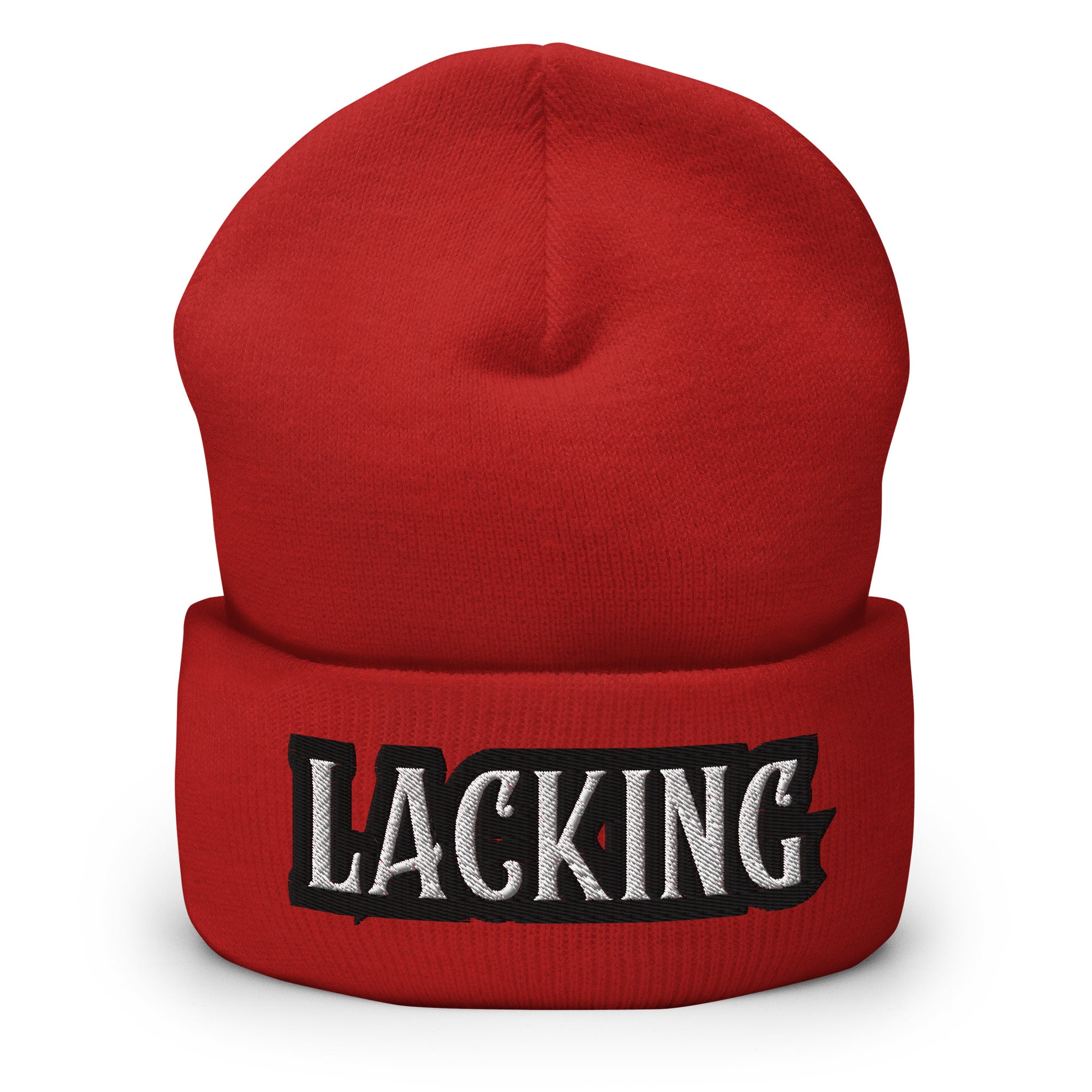 Lacking Statement Cuffed Beanie - Humorous Expression Beanie