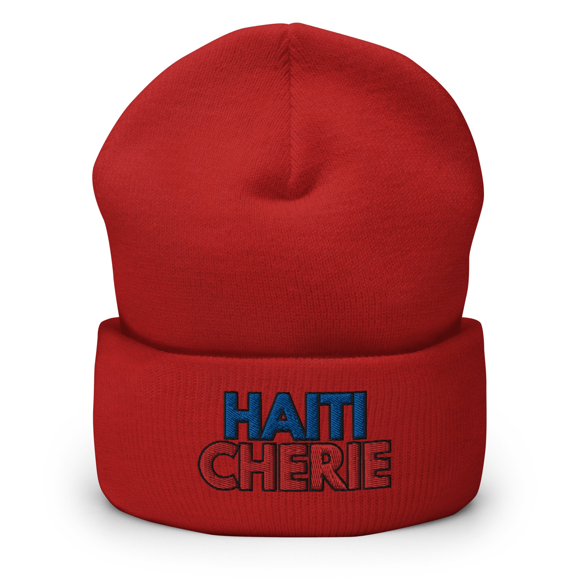 Haiti Cherie Cuffed Beanie - Dear Haiti Love Haiti Embroidered Beanie