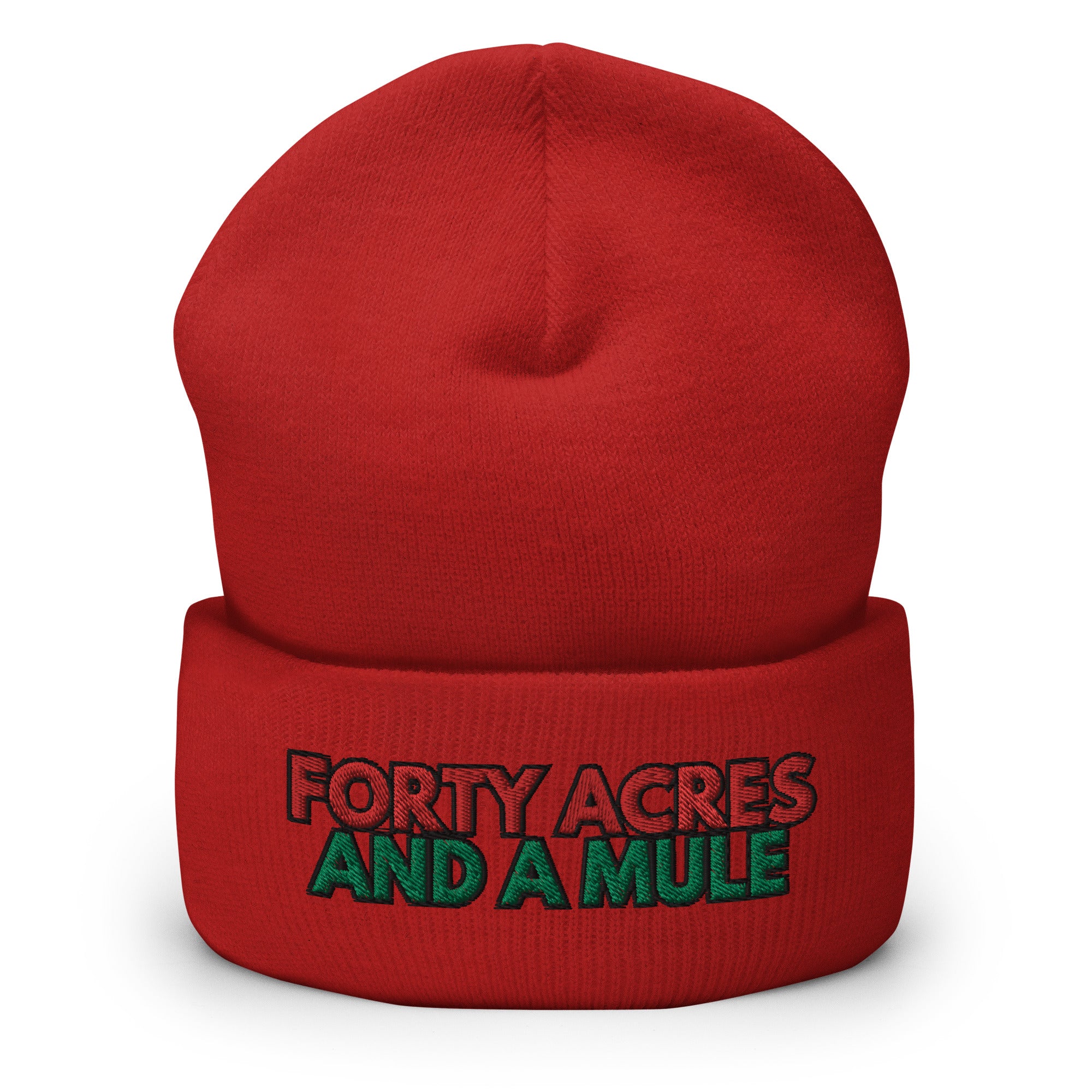 Forty Acres And A Mule Cuffed Beanie - Black Slave History