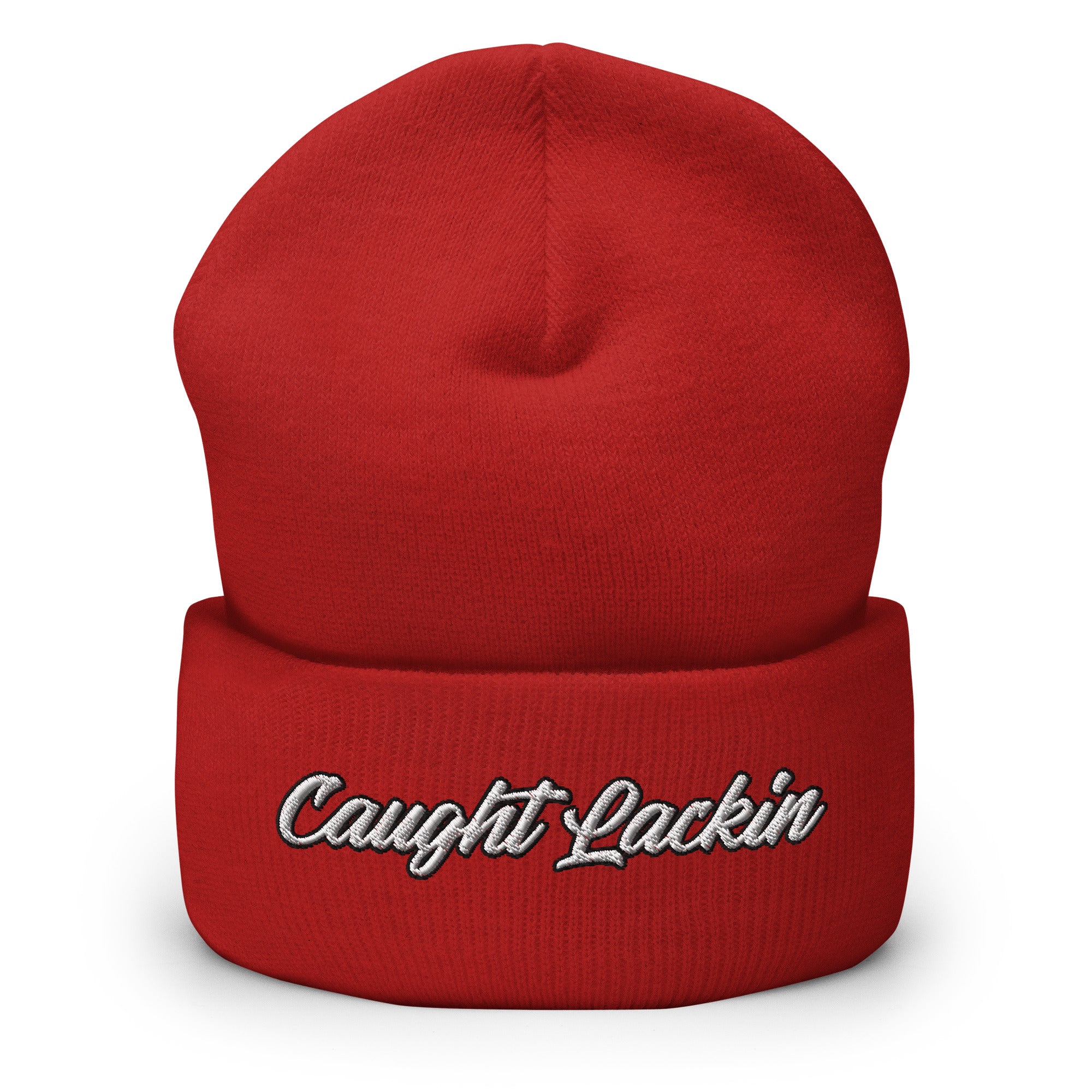 Caught Lackin Cuffed Beanie - Funny Humorous Street Lacking Beanie