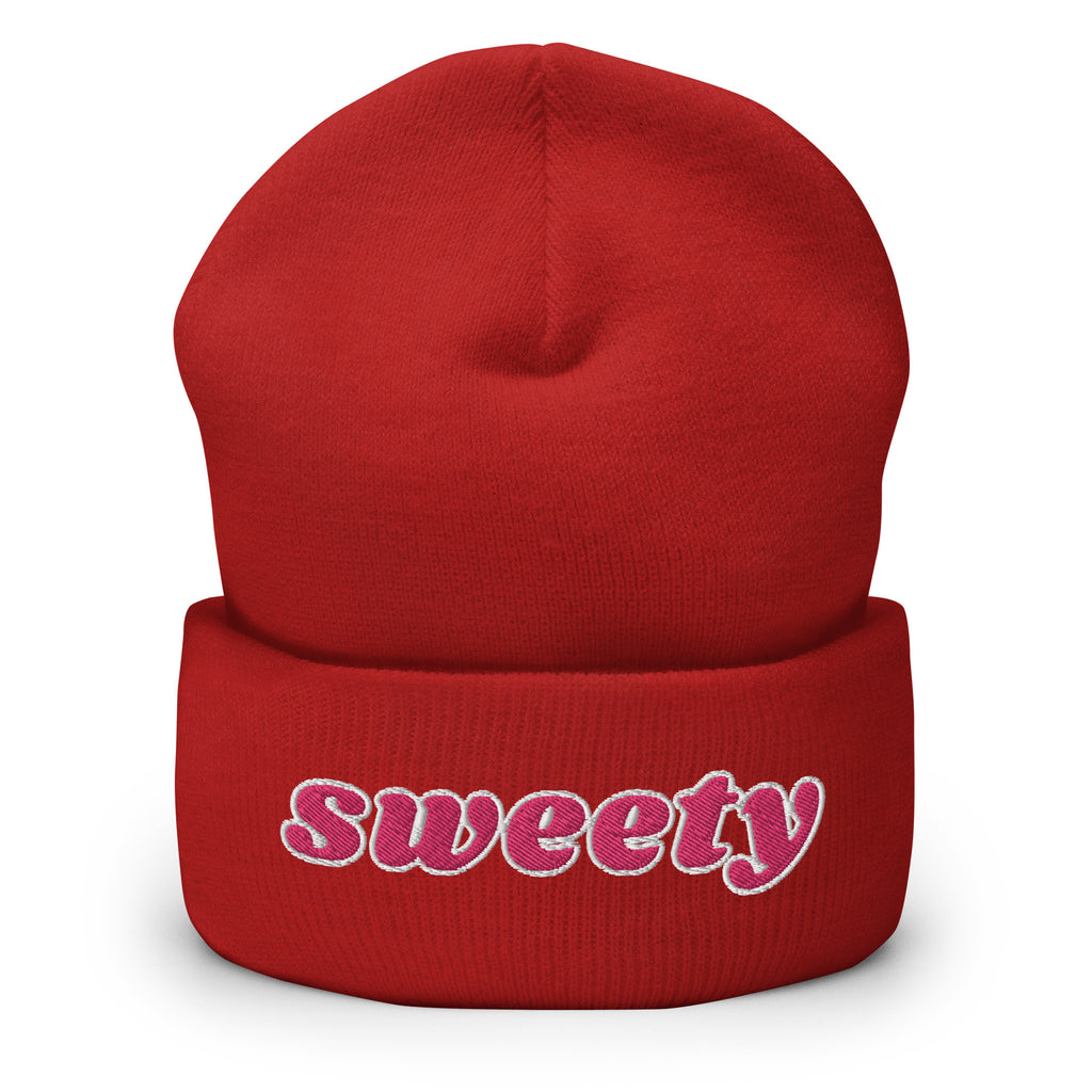 Sweety Cuffed Beanie - Sweetie Women's Statement Beanie